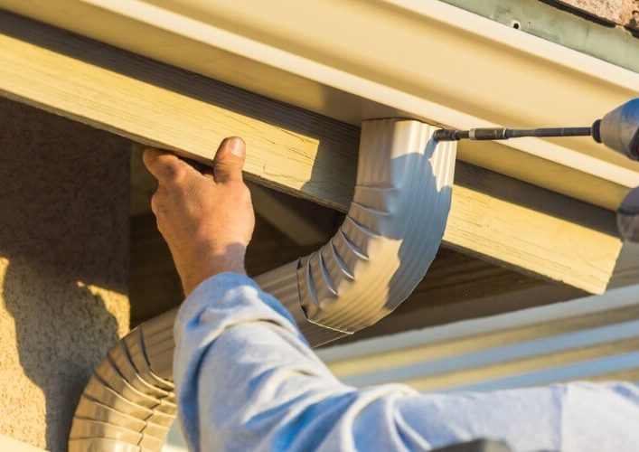gutter installation on home