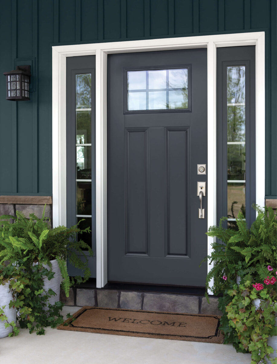 Dark gray exterior door
