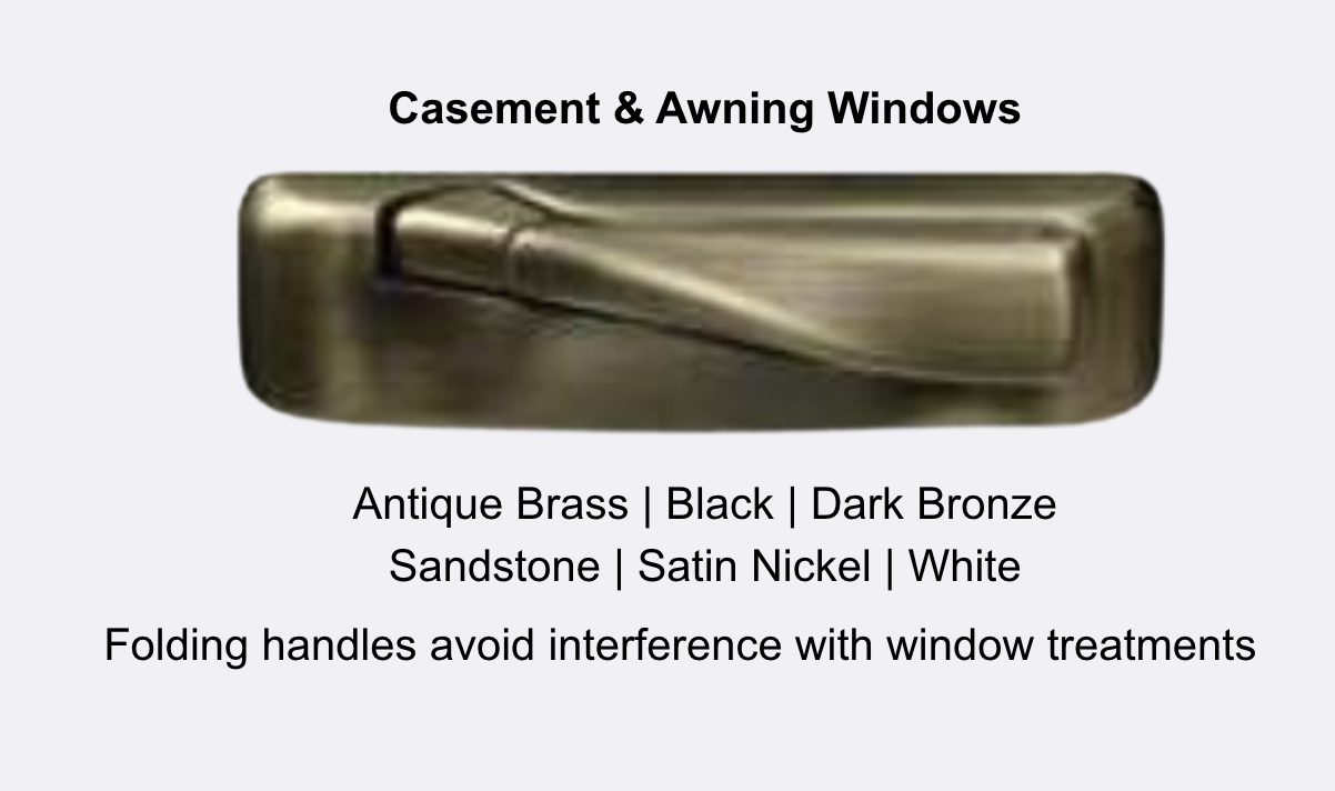 A closeup image of an antique brass casement window handle.