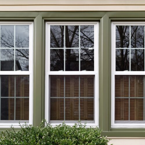 composite windows on house